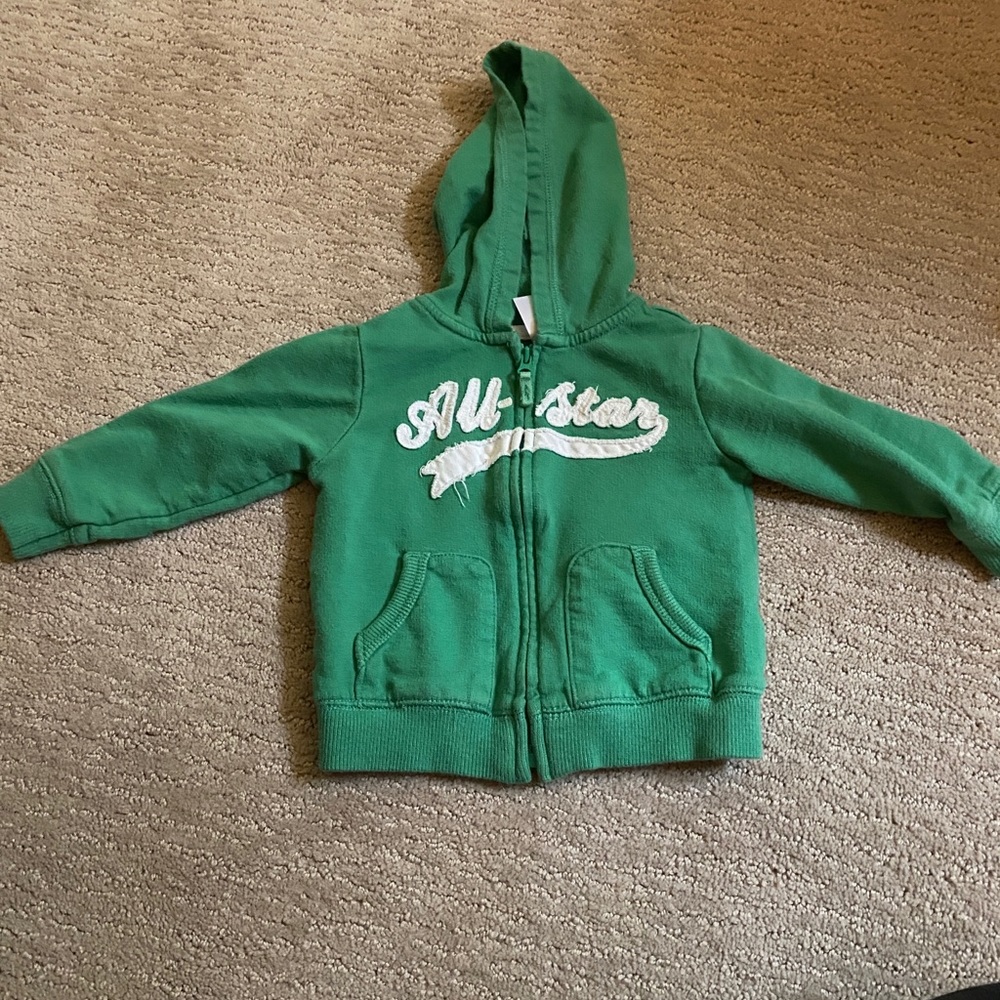 9 month old Carter’s  All Star zip up hoodie